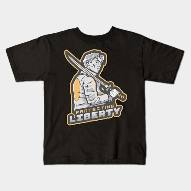 The Man With A Japanese Sword Kids T-Shirt by Mega Tee Store